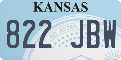 KS license plate 822JBW