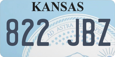 KS license plate 822JBZ