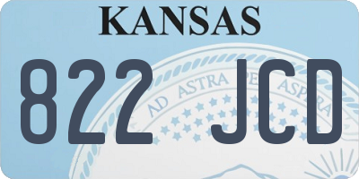 KS license plate 822JCD