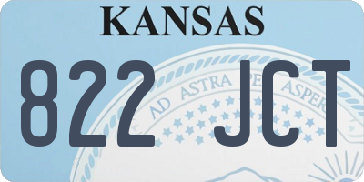 KS license plate 822JCT