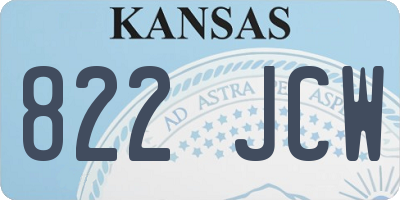 KS license plate 822JCW