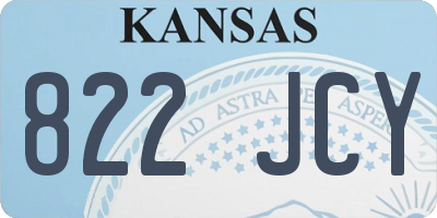 KS license plate 822JCY