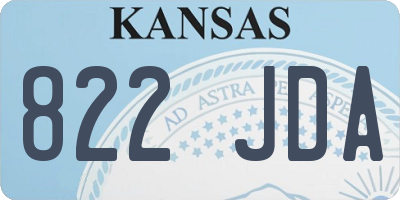 KS license plate 822JDA