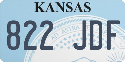 KS license plate 822JDF