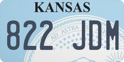 KS license plate 822JDM