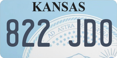 KS license plate 822JDO