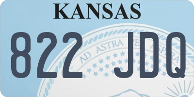 KS license plate 822JDQ