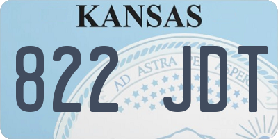 KS license plate 822JDT