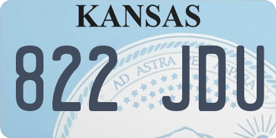 KS license plate 822JDU