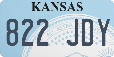 KS license plate 822JDY