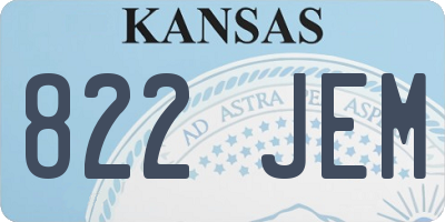 KS license plate 822JEM