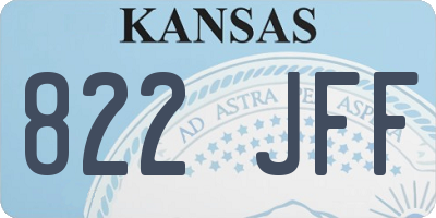 KS license plate 822JFF