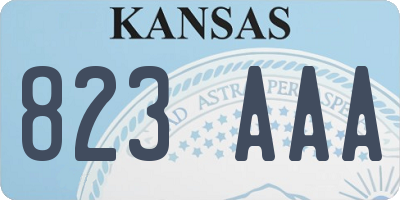 KS license plate 823AAA