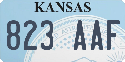 KS license plate 823AAF