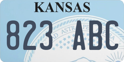 KS license plate 823ABC