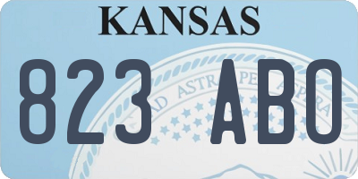 KS license plate 823ABO