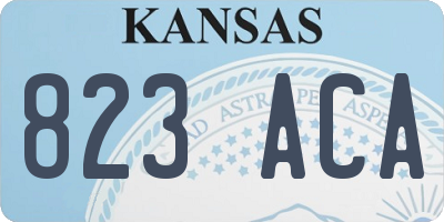 KS license plate 823ACA