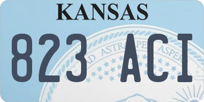 KS license plate 823ACI