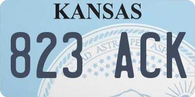KS license plate 823ACK