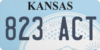 KS license plate 823ACT