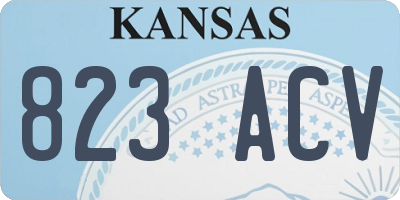 KS license plate 823ACV