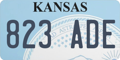 KS license plate 823ADE