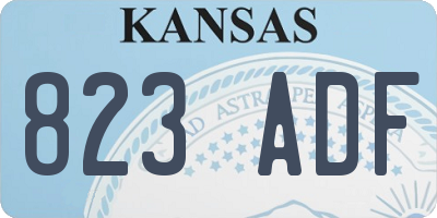 KS license plate 823ADF