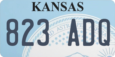 KS license plate 823ADQ