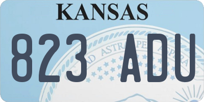 KS license plate 823ADU