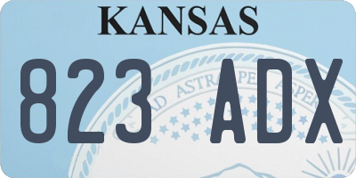 KS license plate 823ADX