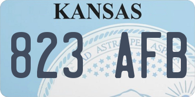 KS license plate 823AFB