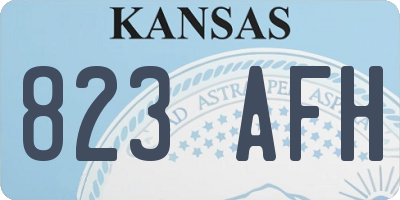 KS license plate 823AFH