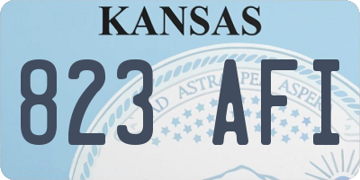 KS license plate 823AFI