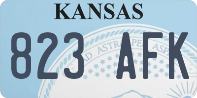 KS license plate 823AFK