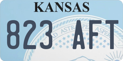 KS license plate 823AFT