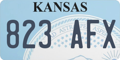 KS license plate 823AFX