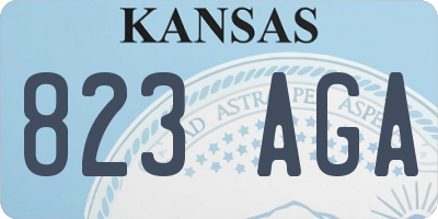 KS license plate 823AGA