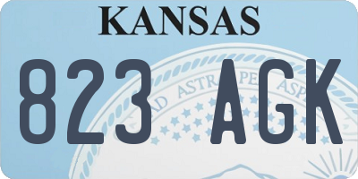 KS license plate 823AGK
