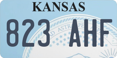 KS license plate 823AHF