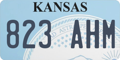 KS license plate 823AHM