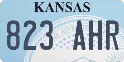 KS license plate 823AHR