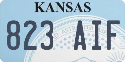 KS license plate 823AIF