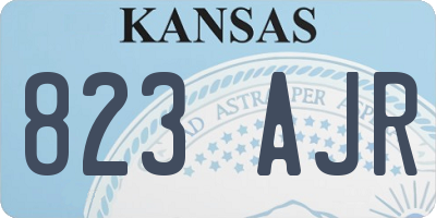 KS license plate 823AJR