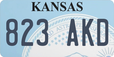 KS license plate 823AKD