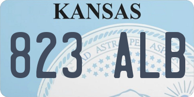 KS license plate 823ALB