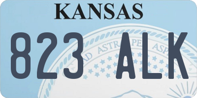 KS license plate 823ALK