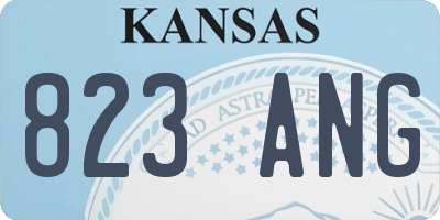 KS license plate 823ANG