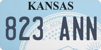 KS license plate 823ANN
