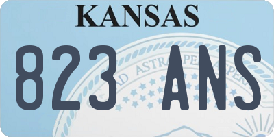 KS license plate 823ANS