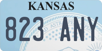 KS license plate 823ANY